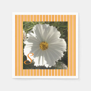 Serviette En Papier Fleur Cosmos Blanc