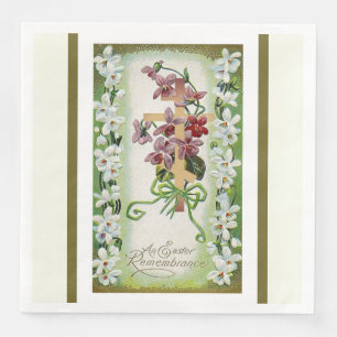 Serviette En Papier Fleur croisée bizantine de Pascha de résurrectio