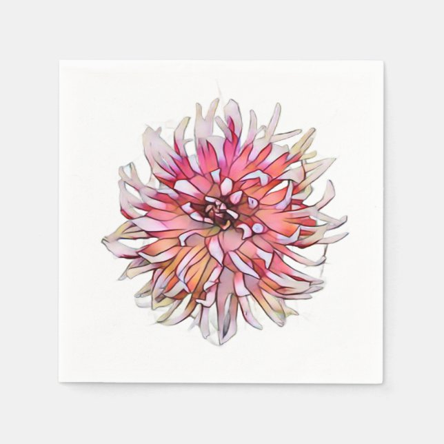 SERVIETTE EN PAPIER FLEUR DAHLIA (Devant)