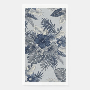 Serviette En Papier Fleur d'Aloha Bloom Bleu & Gris