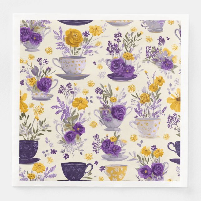 Serviette En Papier Fleur dansante  (Devant)