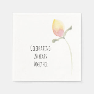 Serviette En Papier Fleur d'aquarelle jaune citron