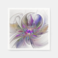 Fleur d'art fractal abstrait énergique et coloré
