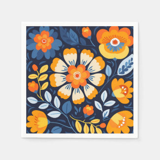 Serviette En Papier Fleur d'art populaire en gras