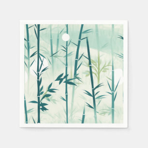 Serviette En Papier Fleur de bambou sereine Asiatique (5)