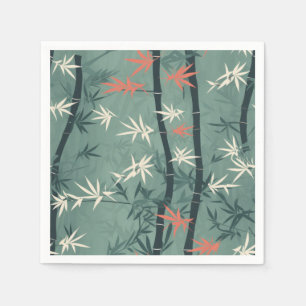 Serviette En Papier Fleur de bambou sereine asiatique (7)