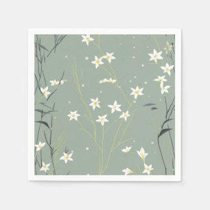 Serviette En Papier Fleur de bambou sereine asiatique (8)