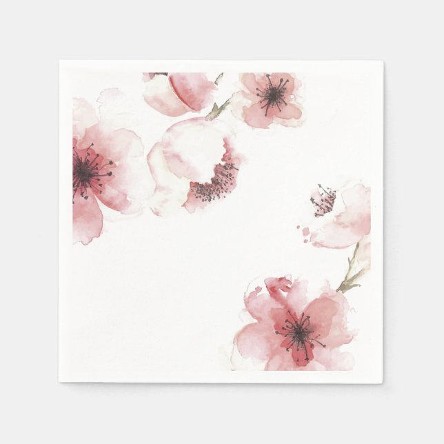 Serviette En Papier Fleur de cerise simple mais élégante | Serviette d (Devant)