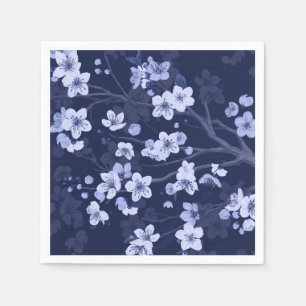 Serviette En Papier Fleur de cerisier bleu