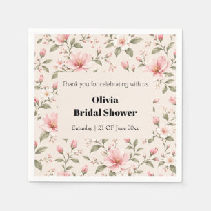 Serviette En Papier Fleur de cerisier rose tendre motif floral sans co