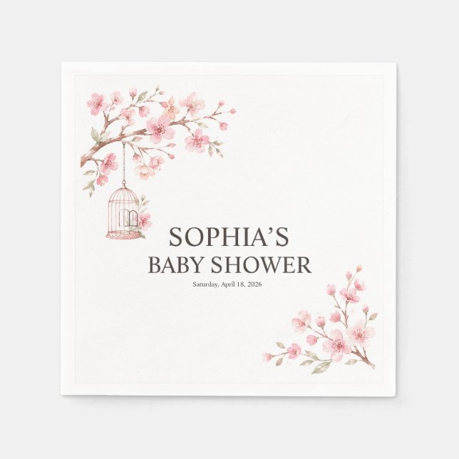 Serviette en papier Fleur de cerisier Sakura Baby  (Devant)