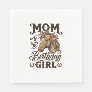Serviette En Papier Fleur de cheval occidental vintage pour l'annivers