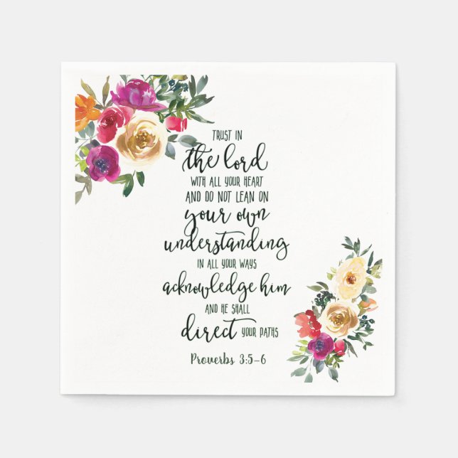 Serviette En Papier Fleur de confiance dans le Seigneur (Devant)