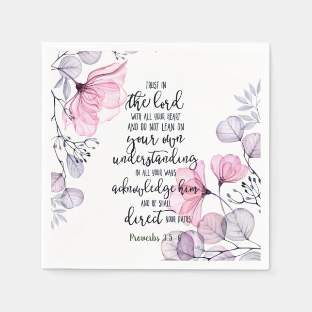 Serviette En Papier Fleur de confiance dans le Seigneur (Devant)