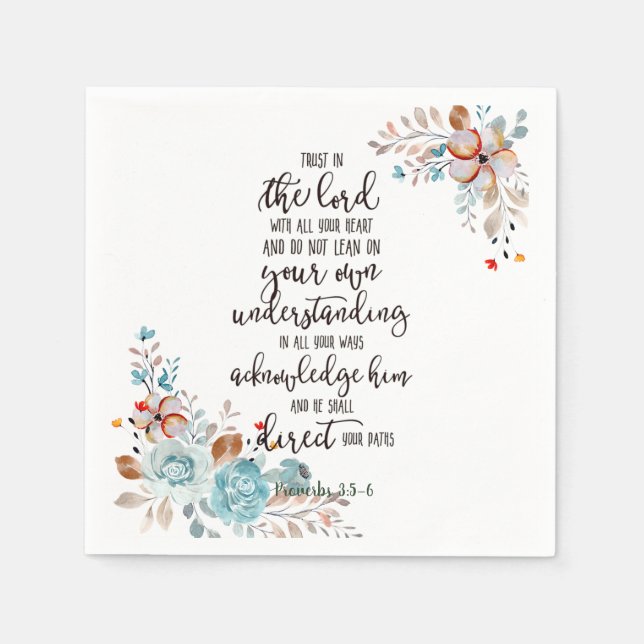 Serviette En Papier Fleur de confiance dans le Seigneur (Devant)