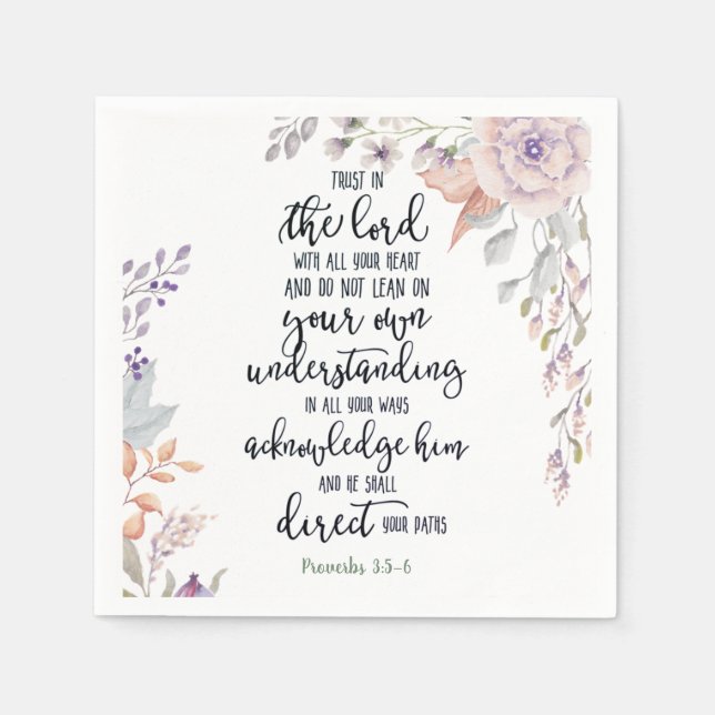 Serviette En Papier Fleur de confiance dans le Seigneur (Devant)