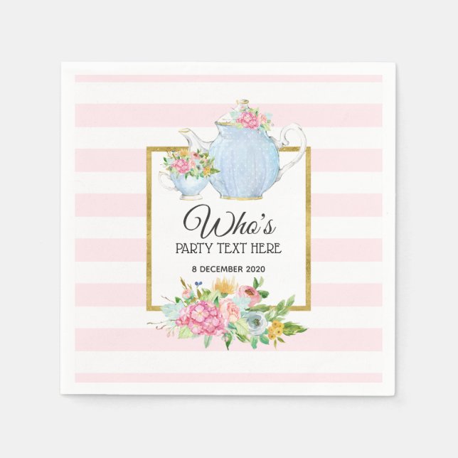 Serviette En Papier fleur de courge, fête du thé, Cocktail Papier à ca (Devant)