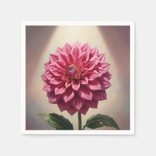 Serviette En Papier Fleur de dahlia rose botanique
