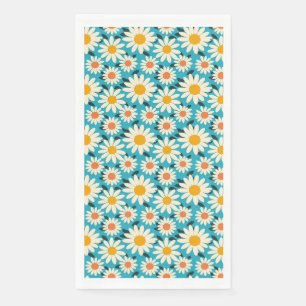 Serviette En Papier Fleur de daisy blanche et orange sans couture pour