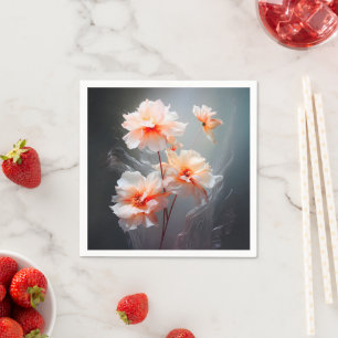 Serviette En Papier Fleur de Fard Élégante Résumé Fumé