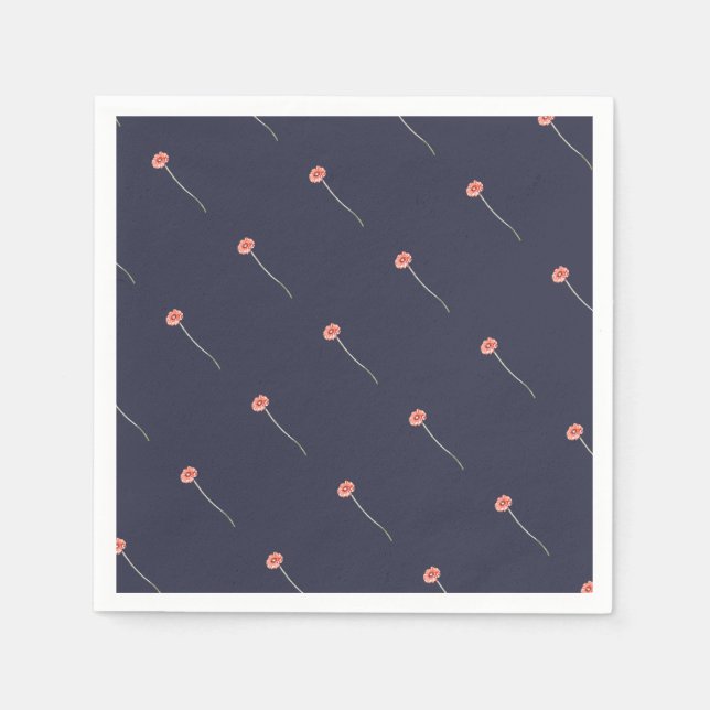 Serviette En Papier Fleur de Gerbera rouge pâle (Devant)