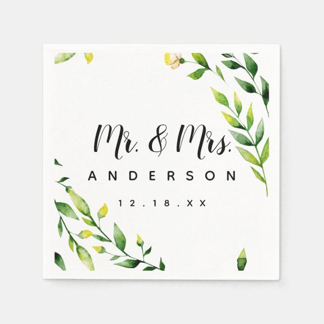 Serviette En Papier fleur de la serviette fleurie jaune printemps mari (Devant)