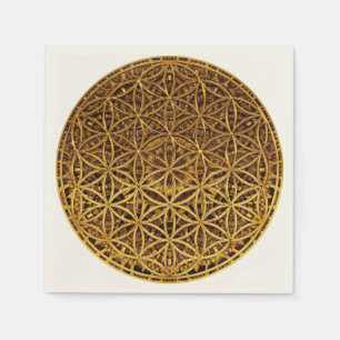 Serviette En Papier Fleur de la vie / Blume des Lebens - médaille d'or