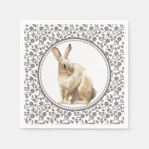 Serviette En Papier Fleur de lapin de Pâques