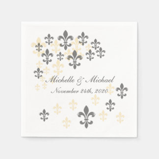 Serviette En Papier Fleur de Lis Cascade Cocktail Napkins
