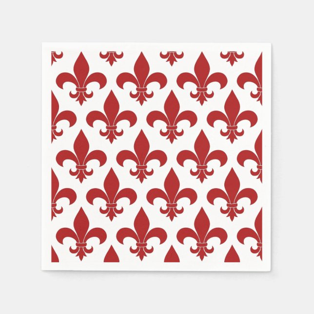 Serviette En Papier Fleur de lis Motif Classic (Devant)