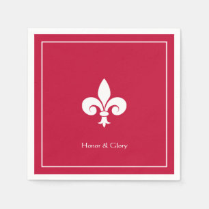 Serviette En Papier Fleur-de-lis ou fleur de lys élégante sur fond bor