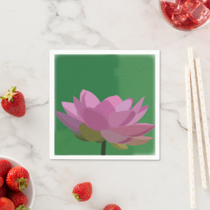 Serviette En Papier Fleur de Lotus Rose Fête de Nénuphar