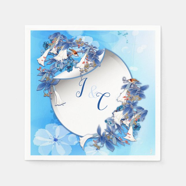 Serviette En Papier Fleur de lune d'aquarelle blanche (Devant)