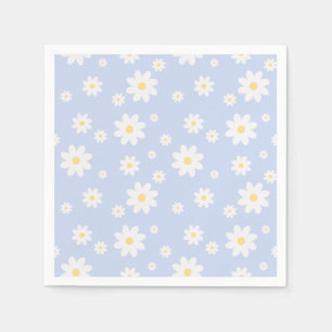 Serviette En Papier Fleur de marguerite blanche classique