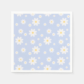 Serviette En Papier Fleur de marguerite blanche classique