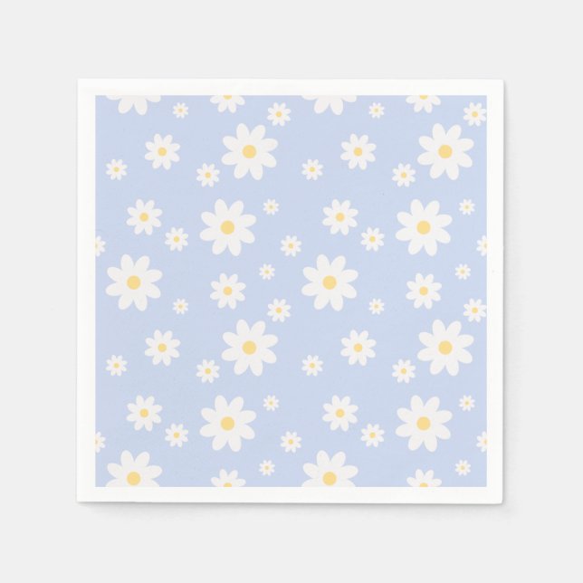 Serviette En Papier Fleur de marguerite blanche classique (Devant)