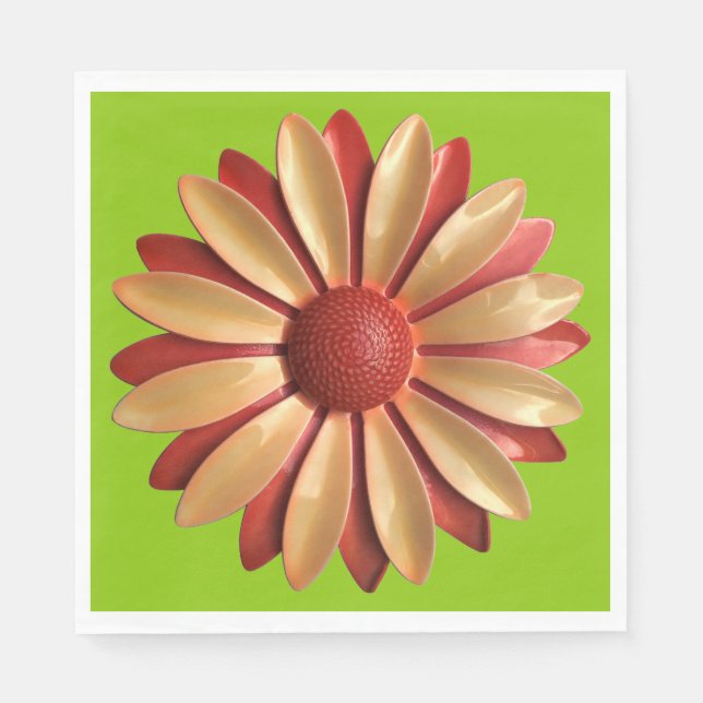 Serviette En Papier Fleur de Marguerite - Jardin Floral de Mariage de  (Devant)