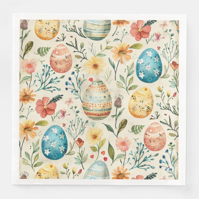 Serviette En Papier Fleur de printemps Pâques 1 (Devant)