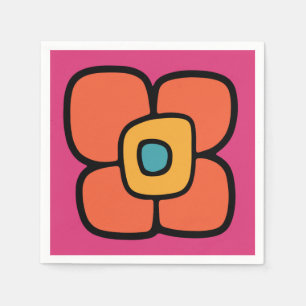 Serviette En Papier Fleur de printemps rétro