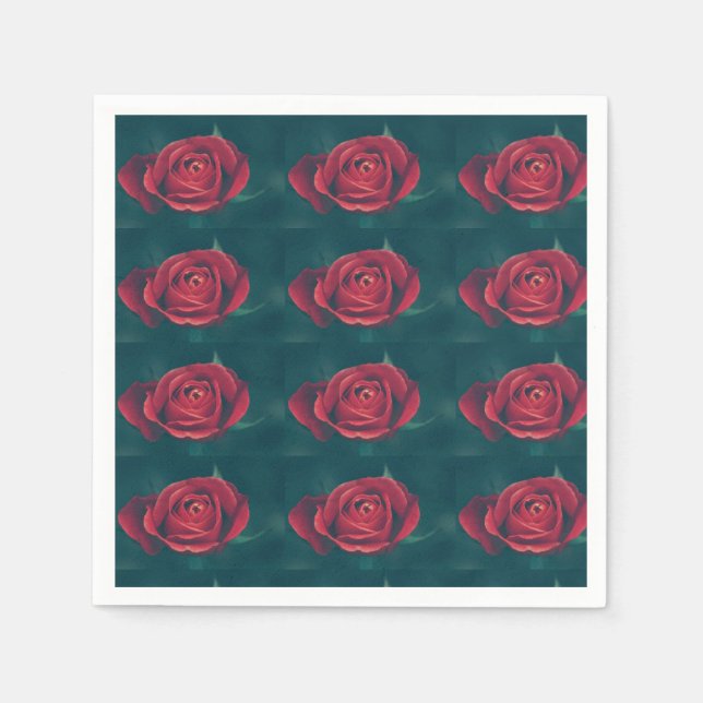 Serviette en papier fleur de rose pâle élégante (Devant)