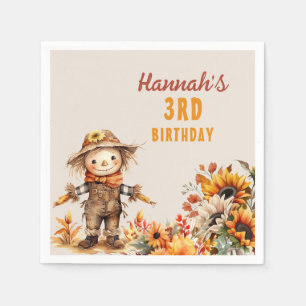 Serviette En Papier Fleur de soleil jaune Écarette Anniversaire