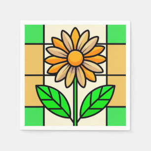 Serviette En Papier Fleur de verre tendu