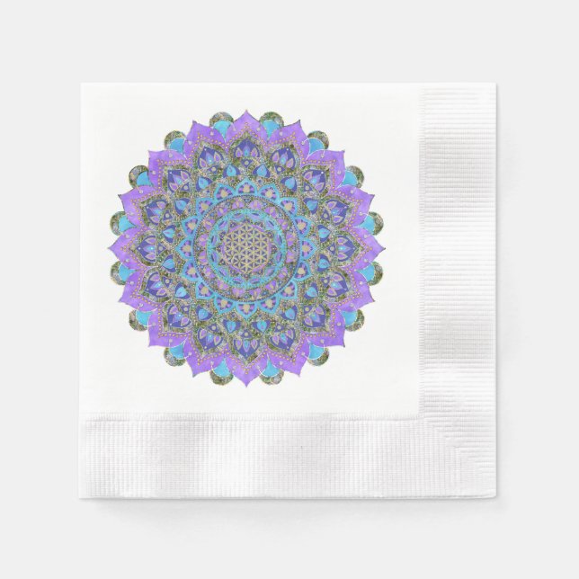 Serviette En Papier Fleur De Vie - Mandala India Style 2 (Devant)