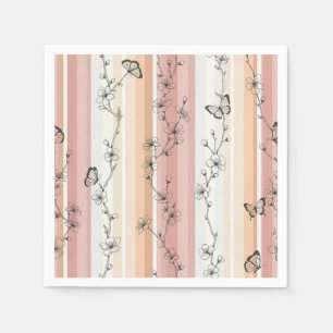 Serviette En Papier Fleur d'Élégant Papillon (11)