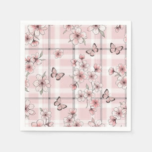 Serviette En Papier Fleur d'élégant papillon (2)