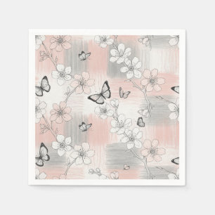 Serviette En Papier Fleur d'Élégant Papillon (3)