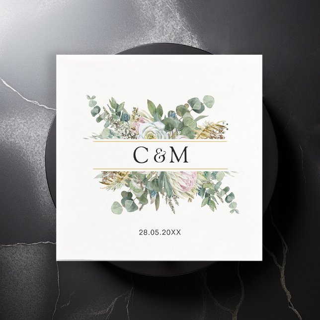 Serviette En Papier Fleur d'eucalyptus simple et élégante (Créateur téléchargé)