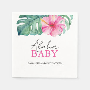 Serviette En Papier Fleur d'Hibiscus du Baby shower tropical