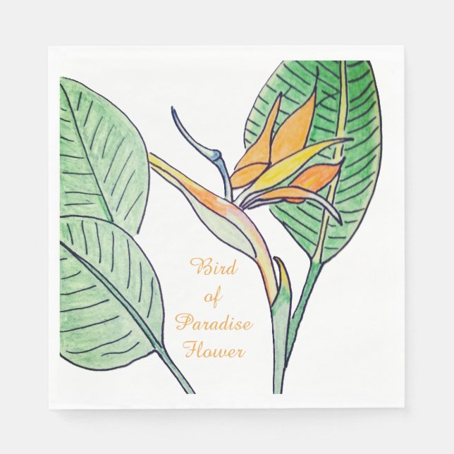 Serviette En Papier Fleur d'oiseau de paradis  (Devant)