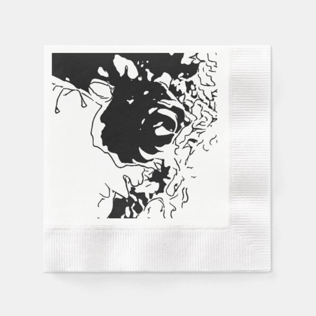 Serviette En Papier Fleur Doodle (Devant)